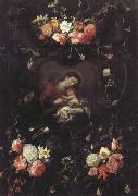 Daniel Seghers Garland of Flowers,with the Virgin and Child Sweden oil painting artist